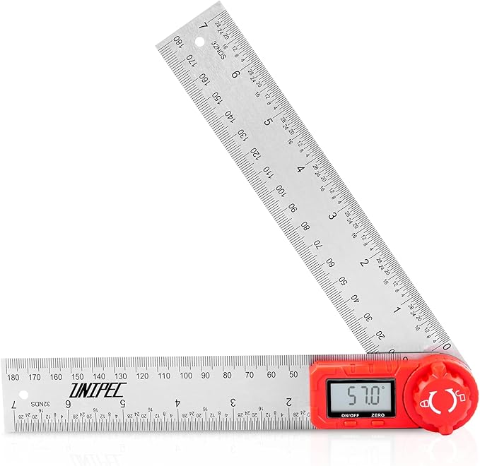 Digital Angle Finder Protractor, Angle Finder Ruler,Stainless steel 7inch 200mm 7inch/200mm, Angle Measuring Tool for Woodworking,Carpenter,Construction,DIY Measurement (Stainless Steel)