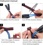 Alex Tech 25ft - 3/8 inch Cord Protector Wire Loom Tubing Cable Sleeve Split Sleeving For USB Cable Power Cord Audio Video Cable – Protect Cat From Chewing Cords - Blackred