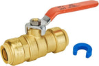 Shut Off Ball Valve 3/4 Inch, SUNGATOR 3/4 Inch Ball Valve, Push-to-Connect Water Shutoff, No Lead Brass Push Plumbing Fittings for PEX Pipe, Copper, CPVC, Pack of 1