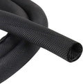 Black Braided Cable Management Sleeves Wire Loom Tubing Cord Protector Self-Wrapping (1/2"-12Feet)
