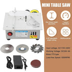Multi-Functional Mini Table Saw for Crafts, Portable Desktop Electric Saw – Speed & Angle Adjustable for Wood/PCB/Acrylic/Plastic Cutting, 96W