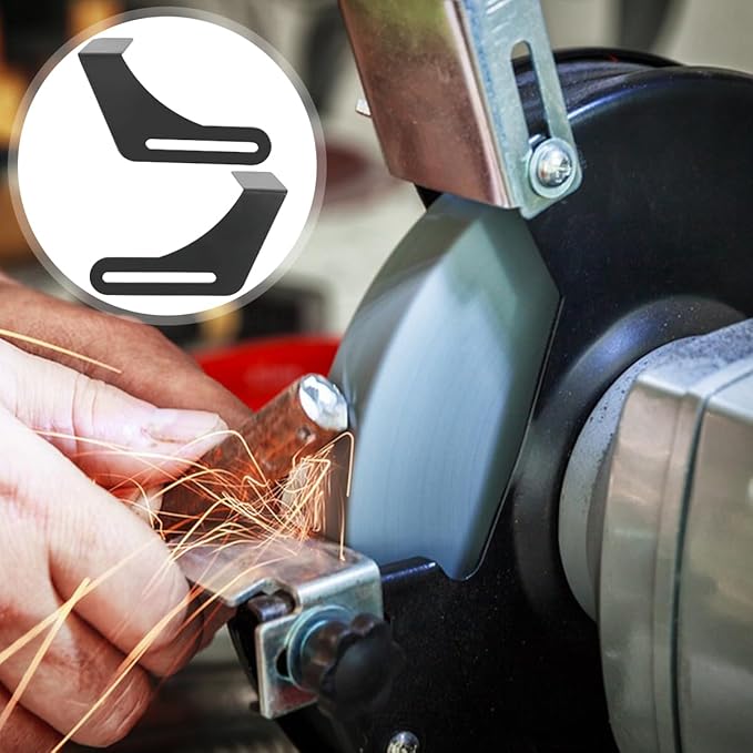 2 Pcs Bench Grinder Protective Tool Rest 9.84 Inches Steel Bracket Tool Part Set for Bench Grinder Polisher, Black