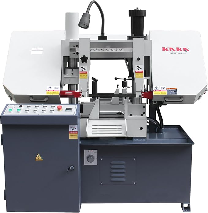 KAKA Industrial TBK-11B Double Column Band Saw, Hydraulic downfeed control, Variable Speed, Automatic Non-mitering Horizontal Bandsaw 11 inch capacity with 220V 3PH motor