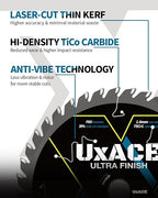 5-1/2-Inch 40-Tooth Circular Saw Blade with 10 mm Arbor, Ultra Finish Wood Cutting, Carbide Tip, Thin Kerf, for Plywood, MDF, OSB, Laminated, 2 Pack