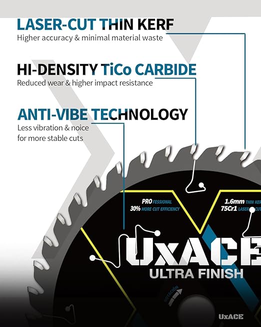 5-1/2-Inch 40-Tooth Circular Saw Blade with 10 mm Arbor, Ultra Finish Wood Cutting, Carbide Tip, Thin Kerf, for Plywood, MDF, OSB, Laminated, 2 Pack