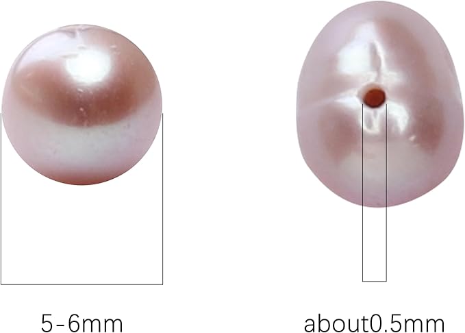 Natural Pearl Beads Potato 5-6mm Purple Freshwater Cultured Loose Gemstone Beads for DIY Jewelry Making 13.8''/Strand HQ