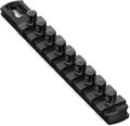 Ernst Manufacturing 8-Inch Magnetic Socket Organizer with 9 3/8-Inch Twist Lock Clips, Black (8427M-Black-3/8)