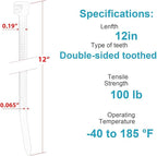 12 Inch Zip Ties Double Sided Toothed,100 LBS Tensile Strength Heavy Duty Cable Wire Ties With Self-Locking Adjustable More Durable Nylon Tie Wraps for Indoor Outdoor（200 Pack）