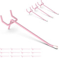 HUHOLE Pegboard Hooks 4 Inch 50PC, Pink Peg Board Hooks, Fit 1/4" or 1/8" Pegboard, Ideal Peg Board Organizer Accessories for Wall Display, Crafts Organization, Kitchen Organizer (Pink, 4 Inch)