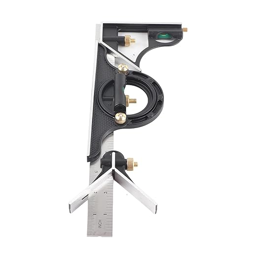 Combination Square,12 Inch Combination Square Angle Ruler, Stainless Steel Adjustable Angle Square, 90 Degree Right Angle Ruler