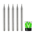 Carbide Ball Nose End Mills Set 2 Flute 4mm SHK. 1mm Cutting Dia. 3D Carving, High-Speed and Deep Cutting, AlCrN Coated, Apply for Alloy Steel, Stainless Steel and Various Cast Iron. (5PCS)