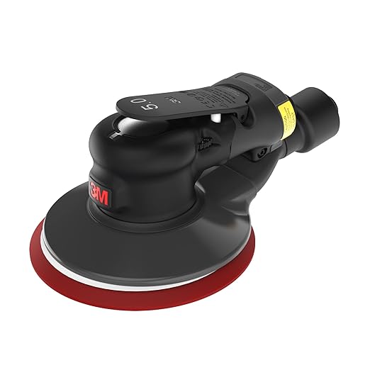3M Random Orbital Sander, Xtract Pneumatic 88944, 5 in, with Central Vacuum Attachment, 3/8 in Orbit, Ergonomic and Lightweight ROS, .28 HP (209W) Motor