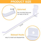 Moxweyeni 100 Pack Slatwall Hooks Slatwall Accessories Slat Wall Hanging Pegboard Hangers Slat Board Display Hooks for Retail Garage Organization Gridwall, White(7.8 Inch)