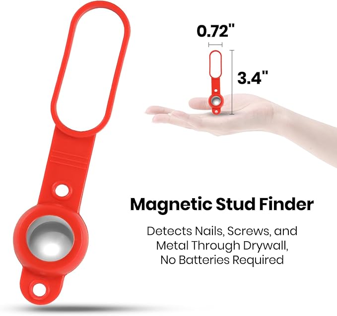 (2-Pack) Calvana Magnetic Stud Finder - 27 lbs of Pull Power Stud Ball, Detects Nails, Screws, and Metal, Through 5/8" Drywall, Wood or 3/4" Plywood Paneling, No Batteries Required, 52300