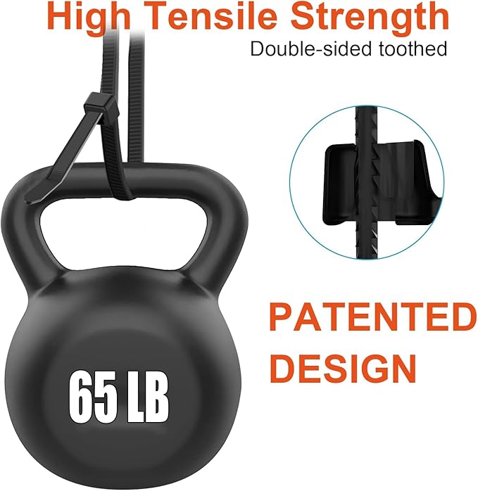 8 Inch Zip Ties Double Sided Toothed,65LBS Tensile Strength Heavy Duty Cable Wire Ties With Self-Locking Adjustable More Durable Nylon Tie Wraps for Indoor Outdoor（200 Pack）