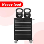 6-Drawer Rolling Tool Chest Cabinet, Large Capacity Metal Tool Box with Wheels and Keyed Locking, Roll Around Storage Organizer Tool Cart for Garage, Warehouse, Work Shop (Black)