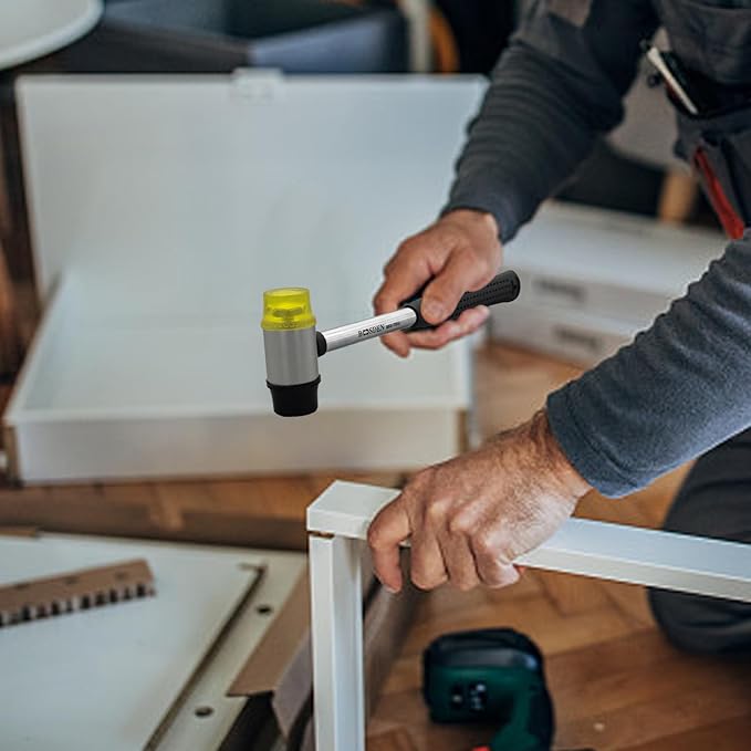 BOOSDEN Double-Faced Soft Hammer Mallet, Rubber Hammer, Soft Hammer for Home Decoration Installation Hand Tool, 25mm