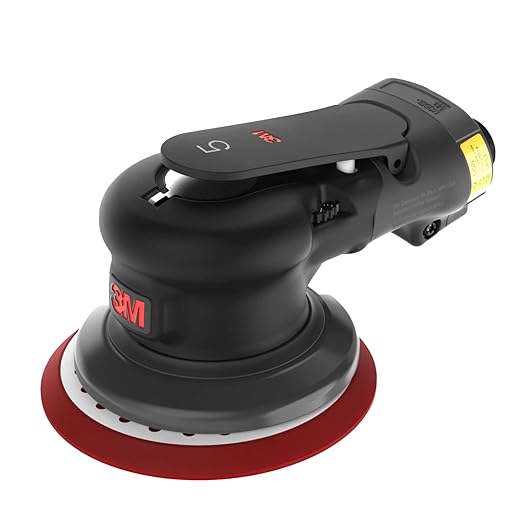 3M Random Orbital Sander, Xtract Pneumatic 88948, 5 in, Self-Generated Vacuum, 3/8 in Orbit, Ergonomic and Lightweight ROS, 209W Motor, Dust Extraction