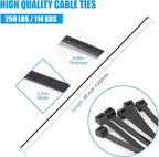 48 inch Black Zip Ties Heavy Duty 20PCS, 200LBS Ultra Exclusive Strong Plastic Wire Ties, Large Cable Ties Extra Long Tie Wraps, Indoor and Outdoor UV Resistant