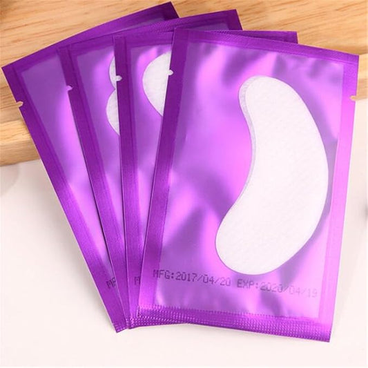 100 Pairs Set，Eye Gel Patches,Under Eye Pads Lint Free Lash Extension Eye Gel Patches for Eyelash Extension (purple)-VeraVaultWomen