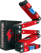 Multi-Function Foldable Level - 28 Inch Foldable Measuring Tool with 4 Easy-Read Level Bubbles 45/90/180, Multi-Angle Measurement Tool for Carpenters, Woodworkers, Fabricators