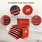 13-Drawer Double Doors Handle Rolling Tool Chest, 2 in 1 Detachable Rolling Tool Chests, Large Tool Boxes with Lock, Metal Standing Tool Cabinet for Garage Workshop(Red)