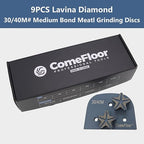 Concrete Floor Grinding Discs, Diamond Metal Grinding Tooling for Lavina Grinders, Concrete Preparation & Thin Epoxy Remove, Double Segments 30/40 Grit Medium Bond, Pack of 9