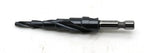 TEMO Black AITiN Coated M35 Cobalt Smooth Step Drill Spiral Flute, 6 Size from 3/16 Inch to 1/2 Inch, 1/4 Inch Hex Shank