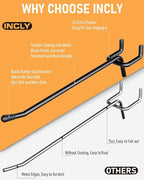 INCLY 60 Pack 6 Inch Black Pegboard Hooks, 1/4" Heavy Duty Peg Board Shelving Hooks Accessories, Peg Board Tool Hangers Only Fit 1/4" Pegboard Hanging Tools Garage, Craft Organizing, Kitchen, Store