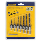COMOWARE Countersink Drill Bits Set- 7Pcs Counter Sink Bit for Wood High Speed Steel, Woodworking Carpentry Reamer with 1 Free Hex Key Wrench