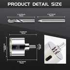 1-31/32inch | 50mm Diamond Hole Saw with Center Drill bit and Diamond-Coated Center Drill bit for Ceramic Glass Marble Fiberglass Granite and Porcelain Tiles by CENYB