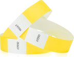 1,000 WristCo Pantone Yellow Tyvek Wristbands for Events - Comfortable Tear Resistant Paper Bracelets ID Wrist Bands for Concerts Festivals Admission Party Identification