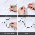 60 Pieces Self-Adhesive Cable Labels Paste Wire Labels Nylon Writable Cord Labels Tags Reusable White Cable Tags Waterproof Wire Tags Markers for Cable Management, Computers and More