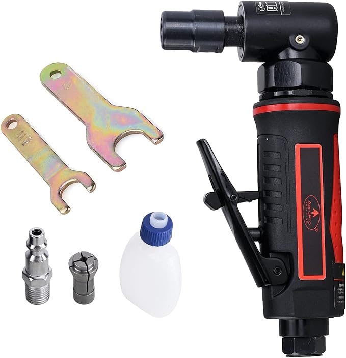 AEROPRO TOOLS 1/4-Inch Angle Pistol Grip Air Angle Die Grinder AP17315 with 1/4 collect, 20000 RPM