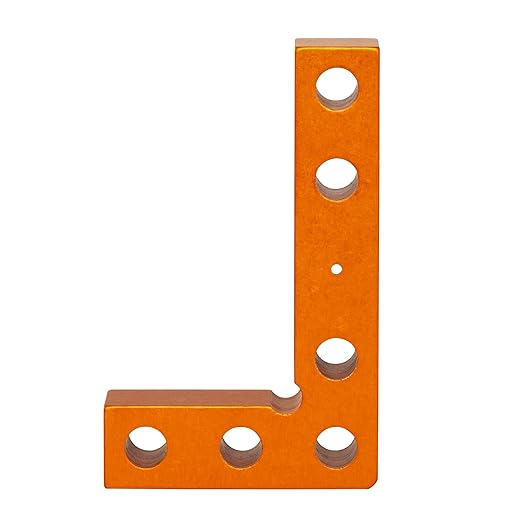 Small Square and Center Finder - Mini Square Tool with 11/32" Center Marking Hole Woodworking, Carpenter Engineering Square, Center Marking Tool, Made in USA - Orange