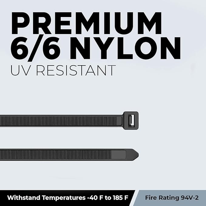 BEST CONNECTIONS Black Cable Ties – 100 Pcs Cable Zip Ties 14 Inch – Multi-Purpose Self-Locking Nylon Wire Ties with 120 Lbs Tensile Strength – Cable Management Ties for Outdoor & Indoor