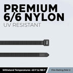 BEST CONNECTIONS Black Cable Zip Ties 11 Inch Multi-Purpose Self-Locking Nylon Wire Ties with 50 Lbs Tensile Strength Cable Management Ties for Outdoor & Indoor - 1,000 Pack