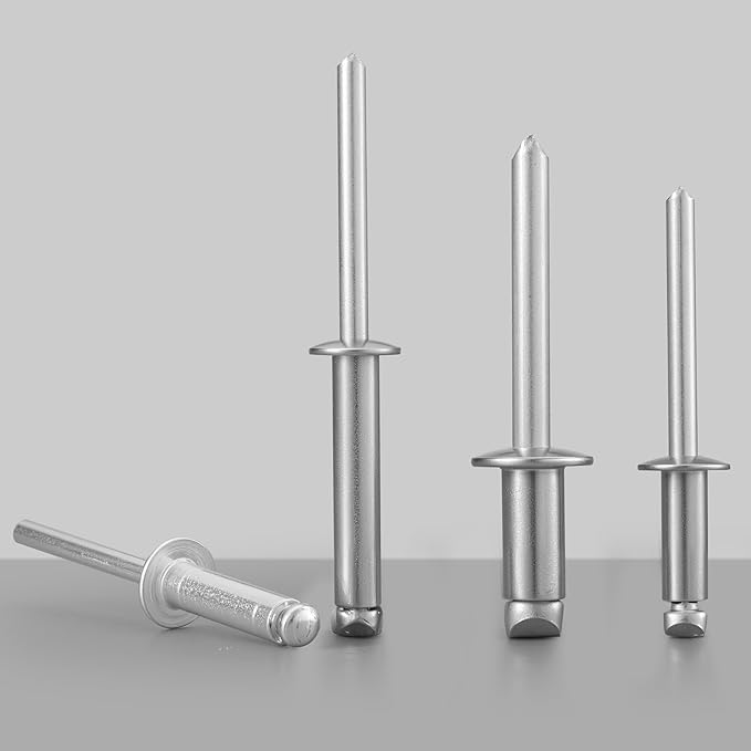 135pcs 3/16" x3/4" Aluminum Blind Rivets, 4.8 x 19mm Pop Rivets,Rivets for Metal,Silver