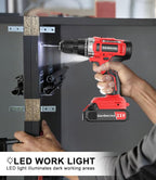 Cordless Power Drill Set: GardenJoy 21V Electric Drill Driver Kit with Battery and Fast Charger, 65pcs Acessories, 2 Variable Speed Control, 3/8-Inch Keyless Chuck and 24+1 Torque Setting