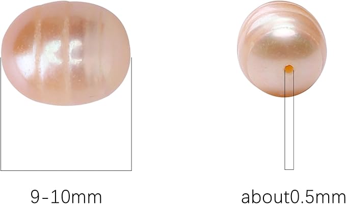 Natural Pearl Beads Rice 9-10mm Pink Freshwater Cultured Loose Gemstone Beads for DIY Jewelry Making 13.8''/Strand HQ