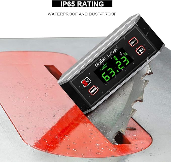 Angle Gauge eOUTIL Digital Protractor Inclinometer Angle Finder with V-Groove Magnetic Base, Precision Bevel for Automobile Woodworking Building Drilling Machinery Masonry