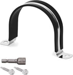 Pipe Clamps 2-1/4 Inches （Φ57MM）- 304 Stainless Steel & Rubber Lining 10 Pack