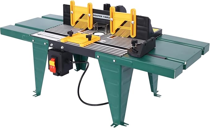 Electric Benchtop Router Table Wood Working Tool Craftsman Tool Stands Woodworking Bench Table Aluminum Strong Structure Tables for Woodworking Tasks (Green, 34")