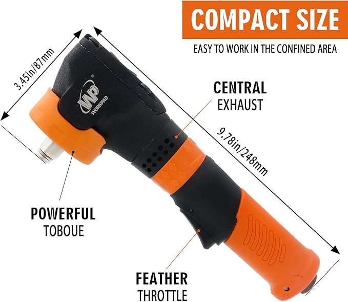 1/2 inch Air Angle Impact Wrench,WORKPAD 370 FT-LB 9.78cm Long Handle Air Impact Wrench