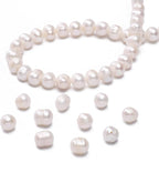 Natural Pearl Beads Potato 8-9mm White Freshwater Cultured Loose Gemstone Beads for DIY Jewelry Making 13.8''/Strand HQ