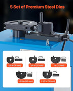 VEVOR Electric Tube Bending Machine, 1.5 KW Electric Tube Bender for 5/8 to 1-1/2 inch Pipes, Pipe Bender Machine with 5 Set Dies, Manual & Auto Modes and 180° Max Bending Angle (220V 60Hz 3-Phase)