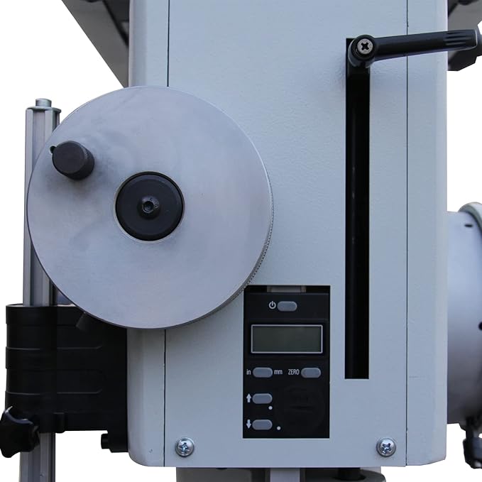 KAKA INDUSTRIAL Geared Head Drill Press, 2.2kW 220V 1-Phase,DP-40 Powerfeed and Auto Downfeed, 1.57 inch(40mm) Max Drilling, MT4 Taper, Digital RPM/DRO, Cast Iron Benchtop