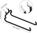 4 Pieces Pegboard Hooks Pegboard Drill Holder Double Power Tool Black Flat Utility Hook Peg Board Organization Accessory for Workbench, Garage Storage(7.48 x 2.8 x 3.66 Inch)