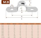 20 Pack 3 Inch 75mm U Bracket Rigid Pipe Strap Clamp, Two Hole Strap U Tube Pipe Conduit Clamp Clip for Pipe Fixing