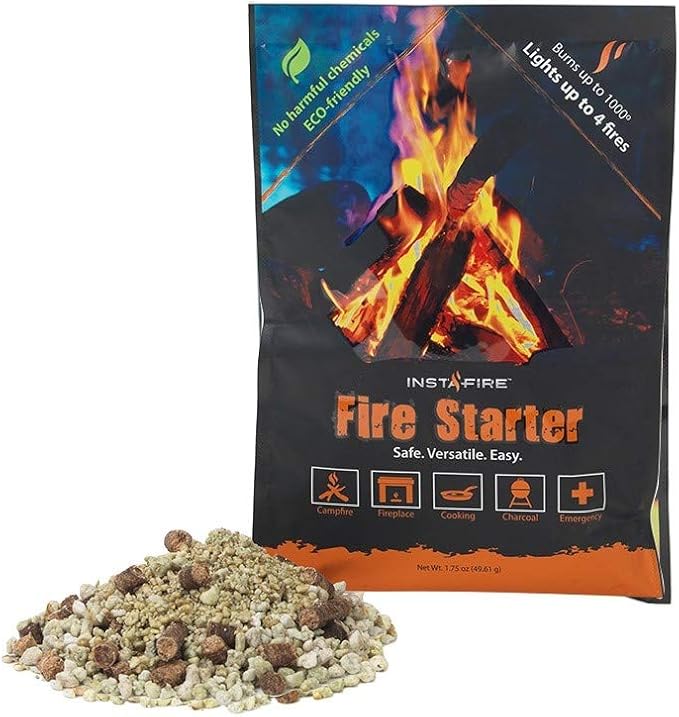 (30 Packs) Insta-Fire Fire Starter Emergency Fuel Eco-Friendly Granulated Bulk Excellent for Camping, Hiking, Fishing, and Other Outdoor Activities - As seen on Shark Tank!